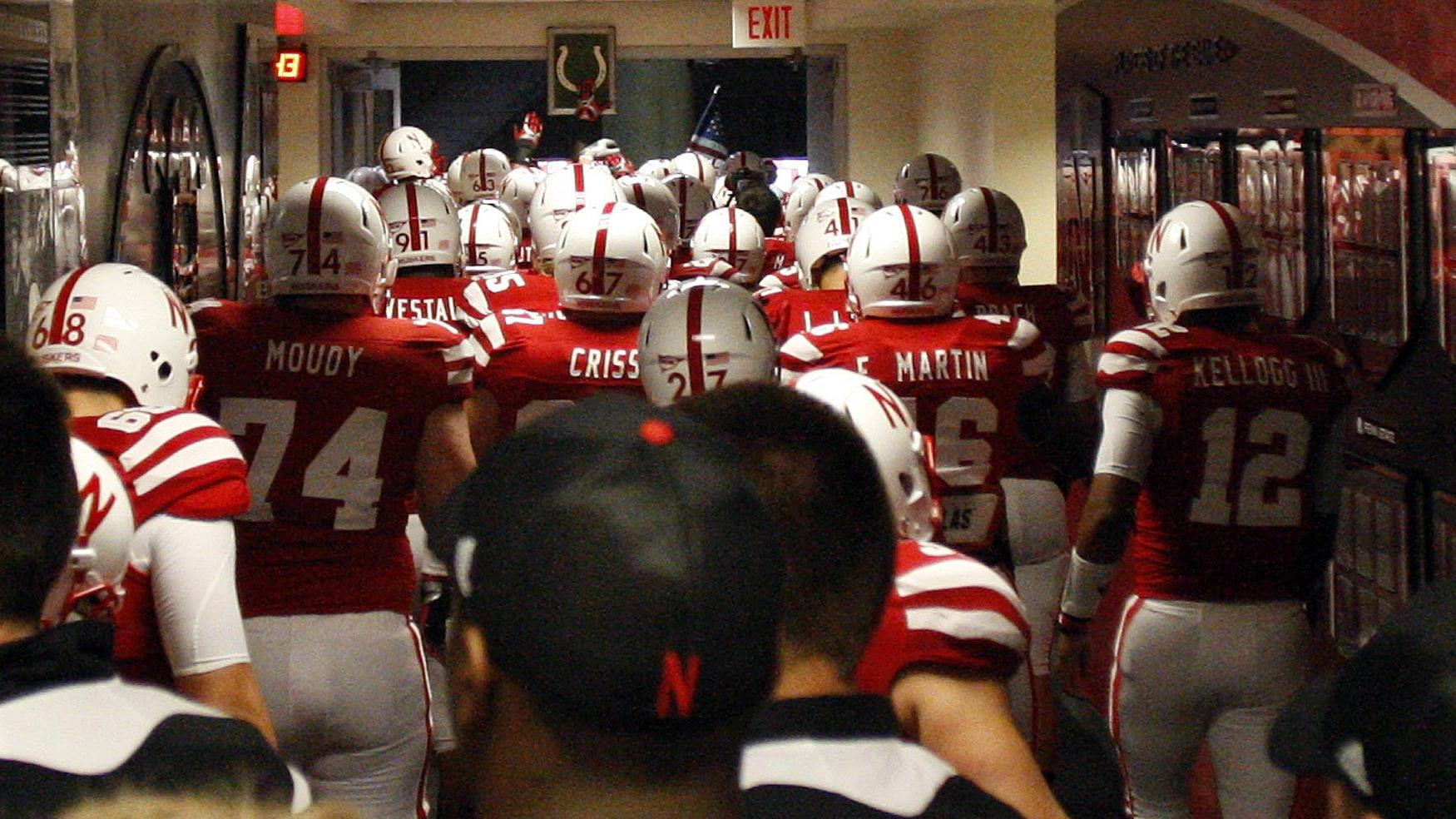 21 Seniors Making Their Final Tunnel Walk University of Nebraska